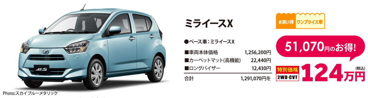 乗り出し楽々プラン付 ワンプライス車 イースX